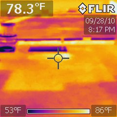Infrared rooftop moisture scan Infrared rooftop moisture scan